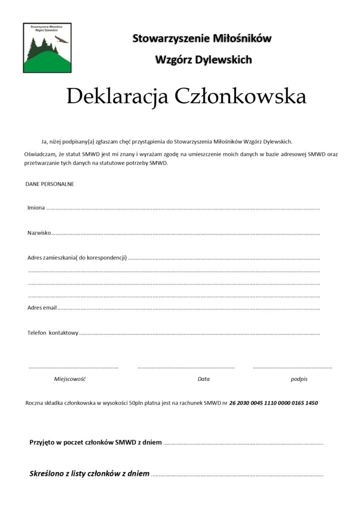 deklaracja członkowska pdf page 0001