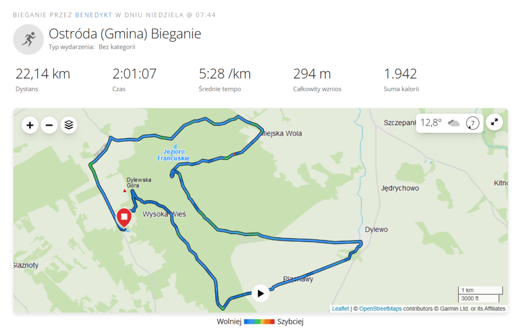 mapka trasy xvii bieg sasinów